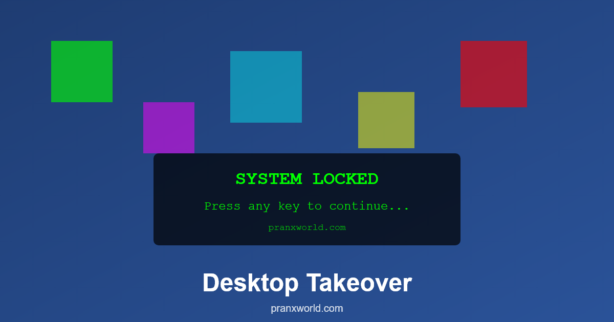 Desktop takeover prank illustration