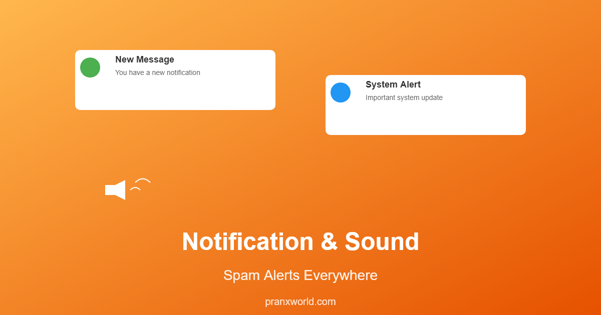 Notification spam and alert prank illustration