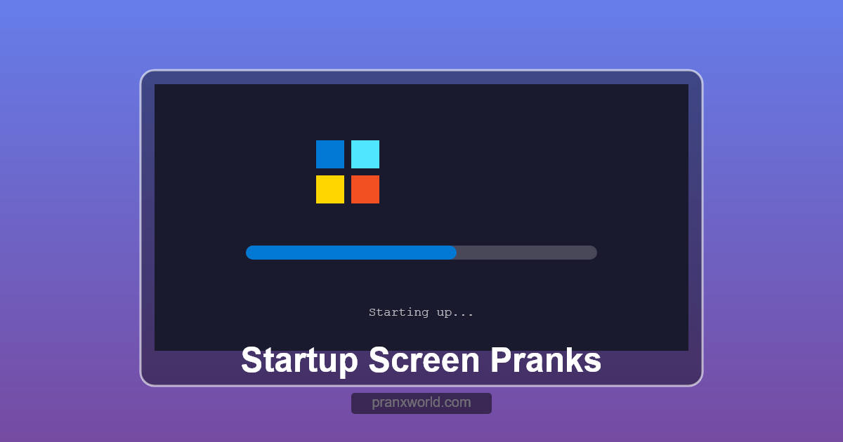 Fake Windows startup screen loading bar